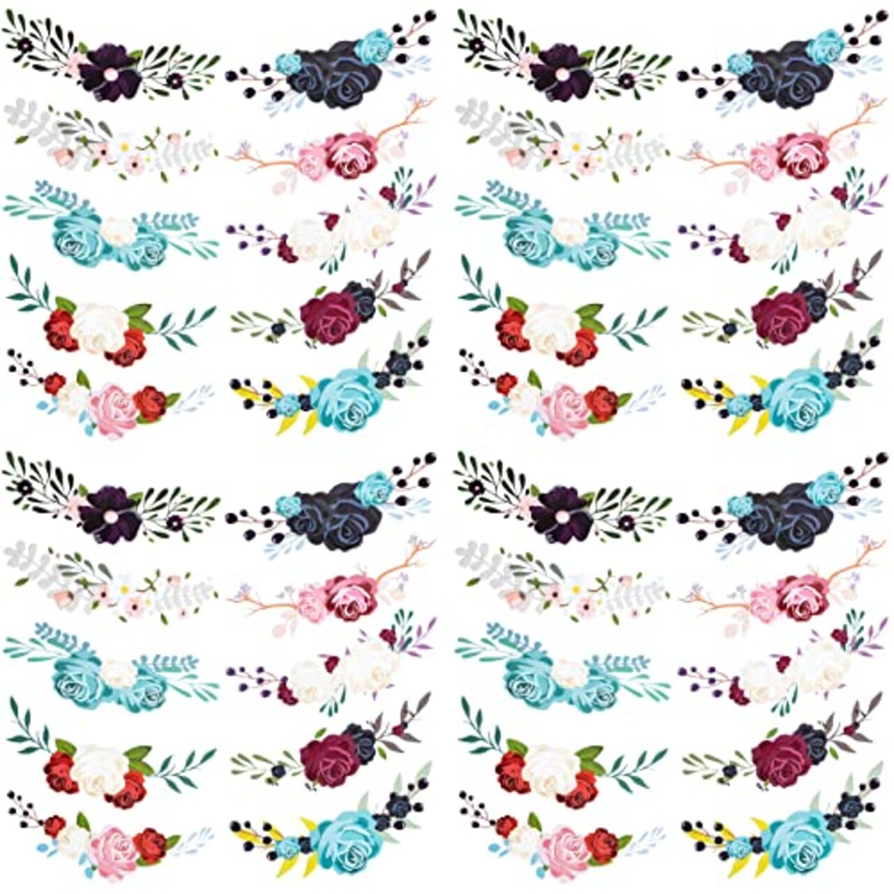 60 Pieces Flower Iron on Sticker Patch for Jackets, Heat Transfer Vinyl Patch Appliques for T-Shirt Jeans Backpacks Dress DIY Art Decoration